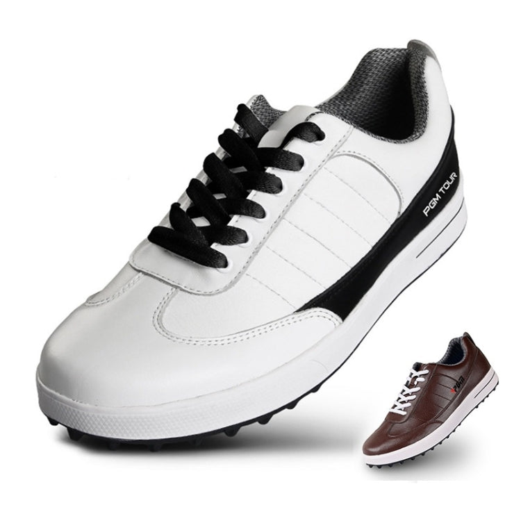 PGM Golf Soft Super Waterproof Breathable Casual Leather Shoes Sneakers for Men(Color:Brown Size:46), 39, 40, 41, 42, 43, 44, 45, 46