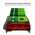 PGM 3m Golf Solid Wood Putter Trainer Practice Set Training Mat, 3m