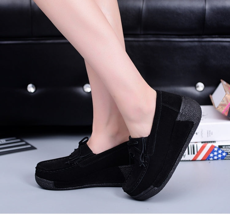 Wedge Muffin Bottom Tassel Suede Casual Shoes for Women, 35, 36, 37, 38, 39, 40