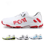 PGM Golf Rotating Buckle Waterproof Microfiber Leather Breathable Non-slip Sneakers for Men(Color:White Green Size:45), 39, 40, 41, 42, 43, 44, 45