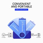 MicroDrive 16GB USB 3.0 Android Phone & Computer Dual-use Rotary Metal U Disk, 16GB