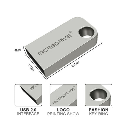 MicroDrive 16GB USB 2.0 Mini Semi-circular Metal U Disk, 16GB