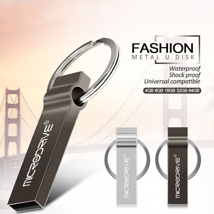 MicroDrive 64GB USB 2.0 Metal Keychain U Disk, 64GB