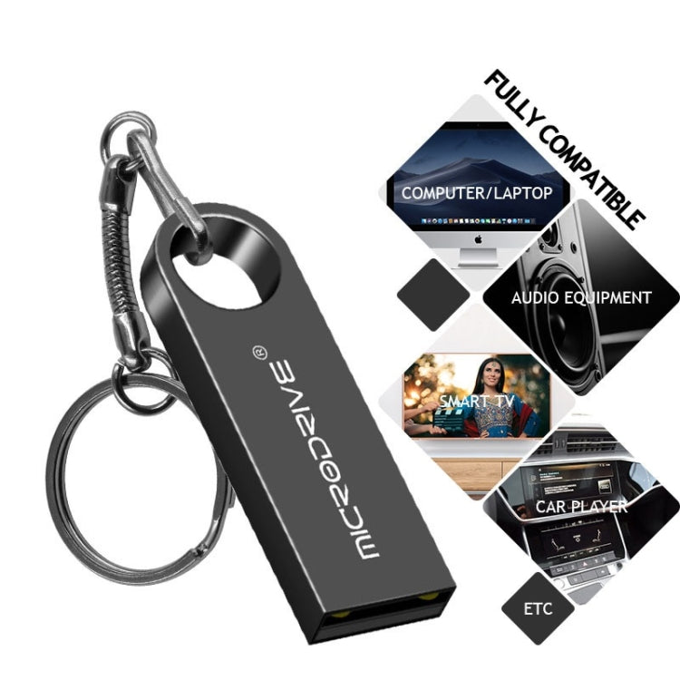 MicroDrive 8GB USB 2.0 Metal Waterproof High Speed U Disk(Gold), 8GB