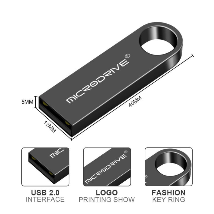 MicroDrive 32GB USB 2.0 Metal Waterproof High Speed U Disk(Pink) , 32GB