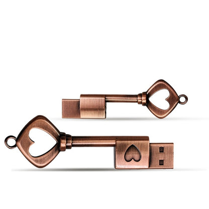 MicroDrive 128GB USB 2.0 Copper Love Key U Disk, 128GB