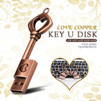 MicroDrive 128GB USB 2.0 Copper Love Key U Disk, 128GB