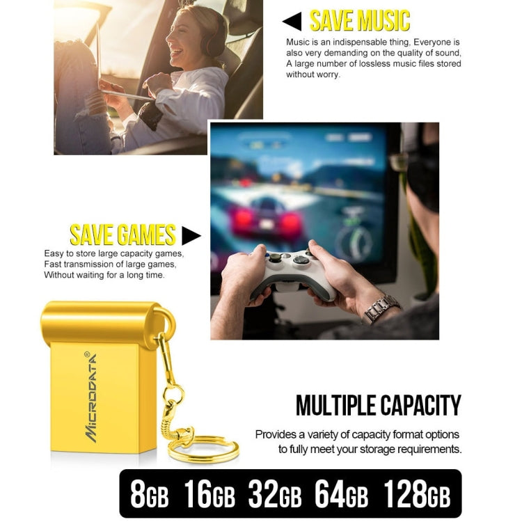 MiCRODATA 4GB USB 2.0 Computer and Car Two-use Mini Metal U Disk, 4GB