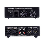 LINEPAUDIO A977 2 In 2 Out Switcher Full-balance Passive Preamp Active Speaker Double Sound Source Volume Controller, A977