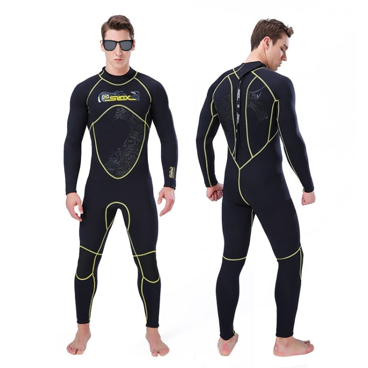 SLINX 1101 3mm Neoprene Super Elastic Wear-resistant Warm Cold-proof Y Shape Stitching One-piece Long Sleeve Wetsuit for Men