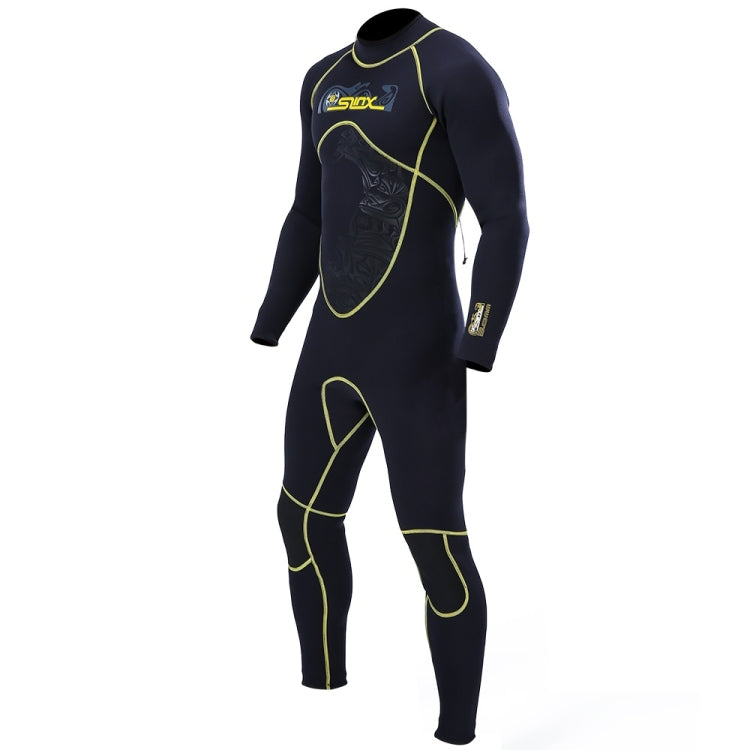 SLINX 1101 3mm Neoprene Super Elastic Wear-resistant Warm Cold-proof Y Shape Stitching One-piece Long Sleeve Wetsuit for Men