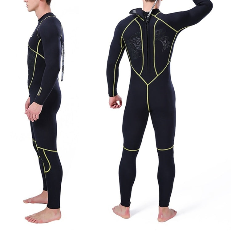 SLINX 1101 3mm Neoprene Super Elastic Wear-resistant Warm Cold-proof Y Shape Stitching One-piece Long Sleeve Wetsuit for Men