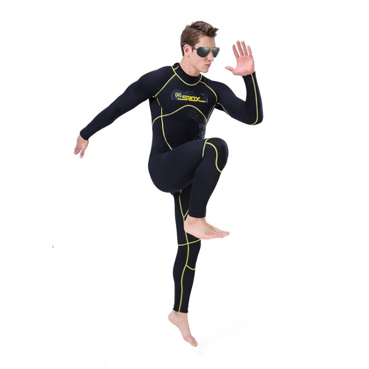 SLINX 1101 3mm Neoprene Super Elastic Wear-resistant Warm Cold-proof Y Shape Stitching One-piece Long Sleeve Wetsuit for Men