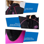 SLINX 1102 3mm Neoprene Super Elastic Wear-resistant Warm Cold-proof Two-color U Shape Stitching One-piece Long Sleeve Wetsuit for Women