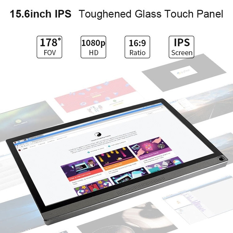 Waveshare 15.6 inch 1920x1080 Full HD Universal Portable IPS Touch Monitor, HD Port /Type-C, 15.6 inch / 16527