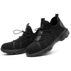 Jiefu Light And Breathable Flying Fabric All Black Anti Smashing And Anti Piercing Electrical Insulation Protection Safety Shoes, 36, 37, 38, 39, 40, 41, 42, 43, 44, 45, 46, 47, 48