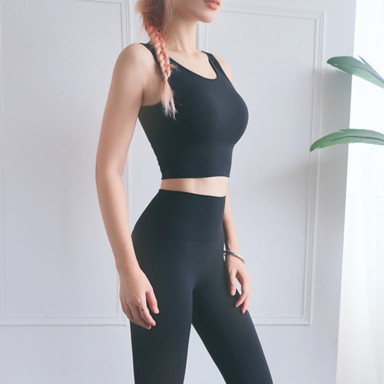 Full Package Deep U-back Shockproof Gathered Fashion Vest Sports Bra (Color:Smoked Purple Size:XL), S, M, L, XL