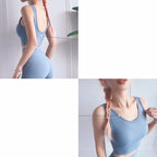 Full Package Deep U-back Shockproof Gathered Fashion Vest Sports Bra (Color:Smoked Purple Size:XL), S, M, L, XL