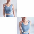 Full Package Deep U-back Shockproof Gathered Fashion Vest Sports Bra (Color:Smoked Purple Size:XL), S, M, L, XL