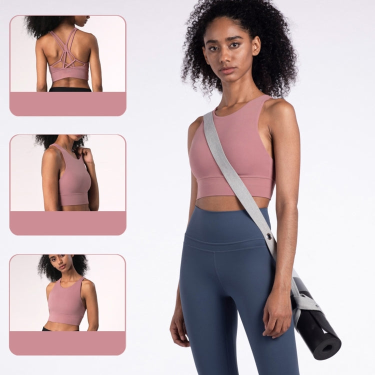 Shockproof Sports Underwear, Eiffel Small High Neck Yoga Bra (Color:Mulberry Size:XL), S, M, L, XL