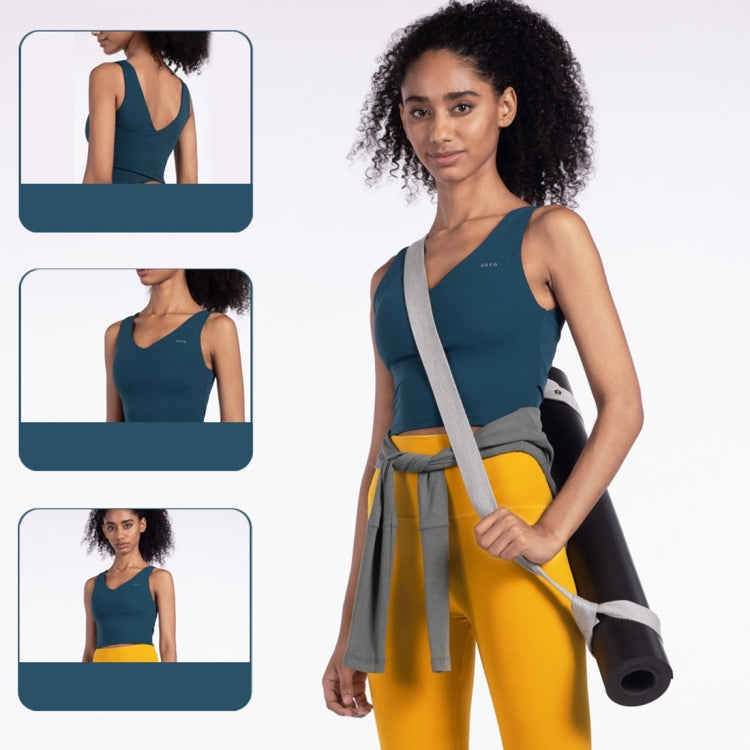 Fashionable Back Gathering Shockproof Yoga Sports Vest (Color:Dark Green Size:XL), S, M, L, XL