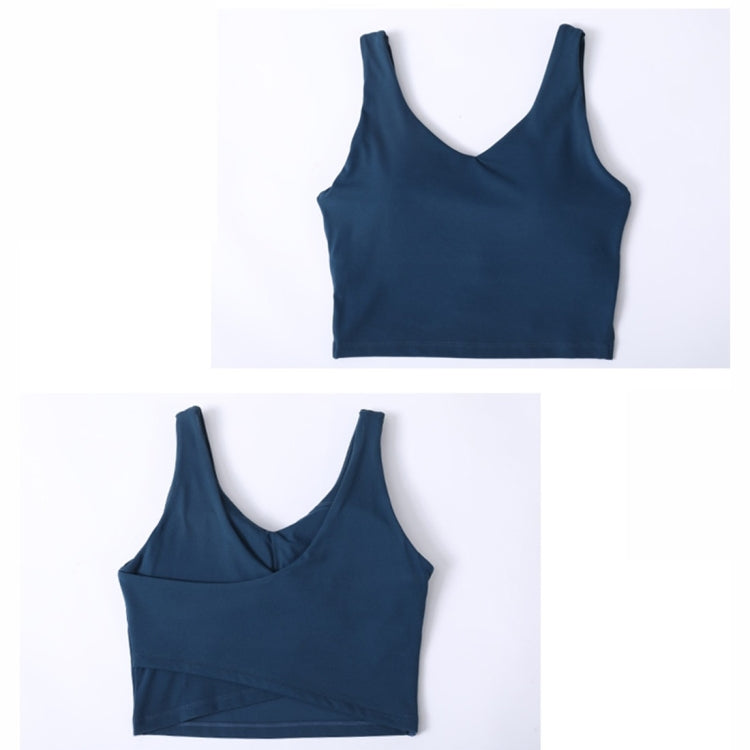 Fashionable Back Gathering Shockproof Yoga Sports Vest (Color:Dark Green Size:XL), S, M, L, XL