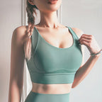 No Trace Buckle Peach Chest Line Yoga Sports Vest (Color:Palm Court Size:XL), S, M, L, XL