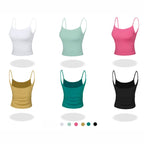 Pleated Sling Double Sided Brocade Skin Friendly Nude Fitness Yoga Sports Vest (Color:Lush Size:S), S, M, L