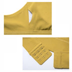 Y-shaped Wide Shoulder Belt Geometric Hollow Out Shockproof Nude Yoga Sports Underwear (Color:Smoky Blush Size:XL), S, M, L, XL