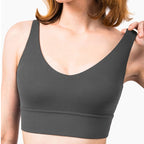 Charming Deep V Shockproof Gathered Fitness Yoga Underwear (Color:Light Ivory Size:XL), S, M, L, XL