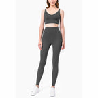 Charming Deep V Shockproof Gathered Fitness Yoga Underwear (Color:Light Ivory Size:XL), S, M, L, XL