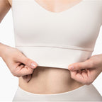 Charming Deep V Shockproof Gathered Fitness Yoga Underwear (Color:Light Ivory Size:XL), S, M, L, XL