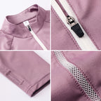 Autumn And Winter Fitness Running Yoga High Elastic Tights Quick Drying Stand Collar Sweater (Color:Pink Size:XL), S, M, L, XL, XXL