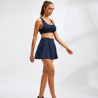 Tennis Dance Yoga Quick Drying Anti Light Lining Skirt Pants (Color:Rose Red Size:XXL), S, M, L, XL, XXL