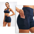Running Training Tight Quick Drying Elastic High Waist Yoga Three Part Belt Pocket (Color:Grey Size:XXL), S, M, L, XL, XXL