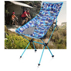 Outdoor Portable Camouflage Folding Camping Chair Light Fishing Beach Chair Aviation Aluminum Alloy Backrest Recliner, Camouflage Folding Chair (blue), Camouflage Folding Chair (green), Camouflage Folding Chair (orange)