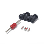 Snap-in Short Black Rubber Valve Stem (TR412) with Valve Core Wrench for Tubeless 0.453 Inch 11.5mm Rim Holes on Standard Vehicle Tires, TR412