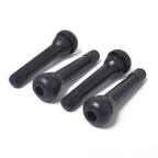 Snap-in Short Black Rubber Valve Stem (TR418) 4-Pack with Valve Core Wrench for Tubeless 0.453 Inch 11.5mm Rim Holes on Standard Vehicle Tires, TR418