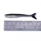 HENGJIA SO101 10 PCS 8cm/2.4g Loach Soft Bait Two-color Small Fish Road Soft Fishing Lure for Sea Fishing