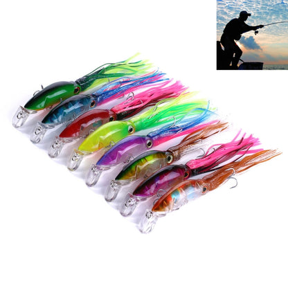 HENGJIA JIZ002 10cm/16.6g 8 PCS Big Octopus Squid Shaped Hard Baits Long Shot Fishing Lures Tackle Baits Fit Sea Fishing and Freshwater Fishing,Bagged, 8 PCS